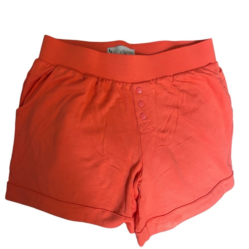 Koolaburra Women's High Waist Orange Shorts - Picture 2 of 4